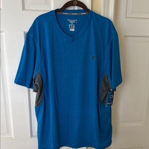 Champion Men's Blue V-Neck Shirt